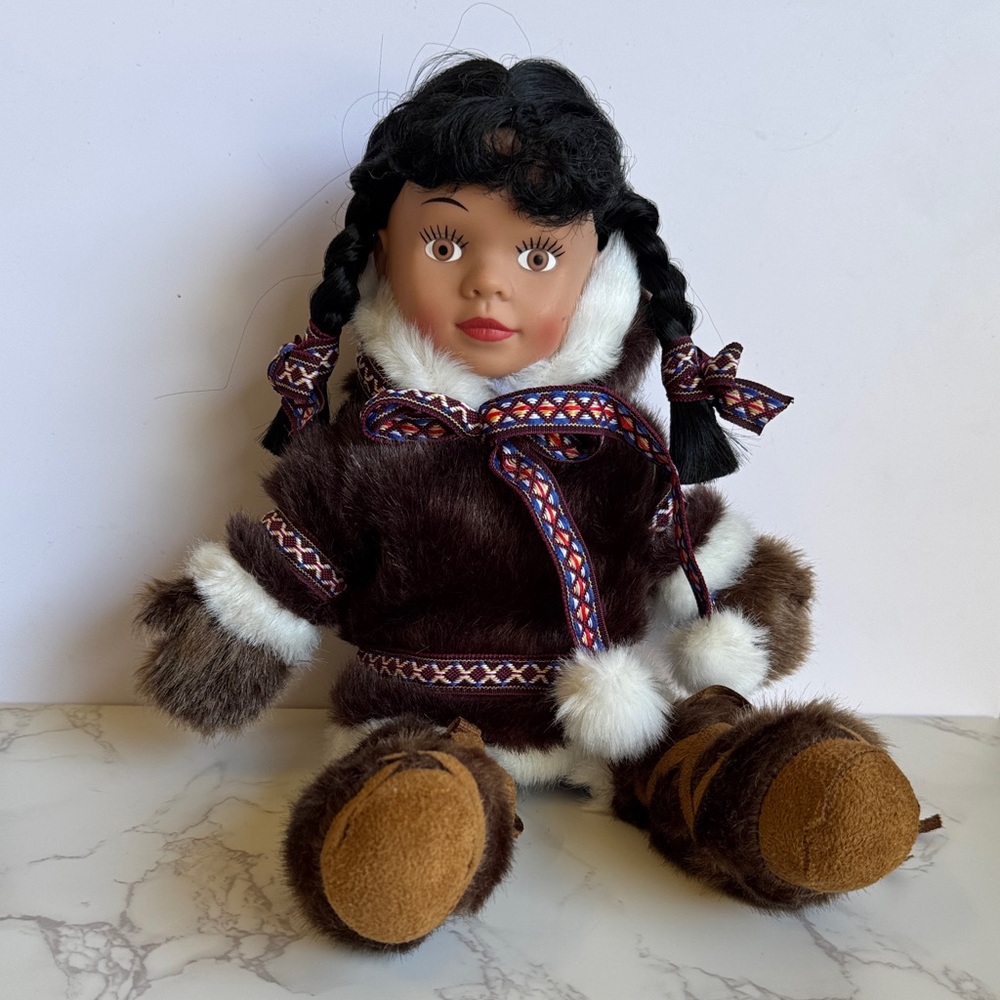 Vintage Ace Alaskan Native Style Doll Faux Fur